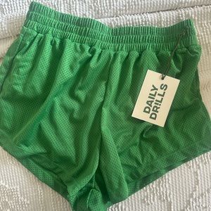 Daily Drills Green Mesh Shorts — new with tags!